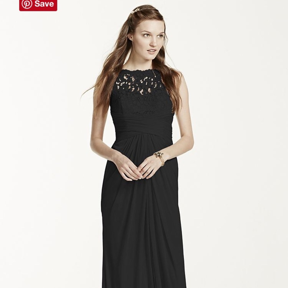 David’s Bridal Black Lace Bridesmaid Dress